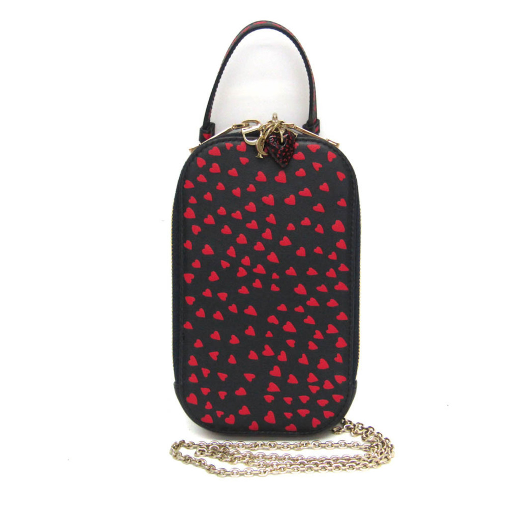 CHRISTIAN DIOR Red Leather Shoulder Bag